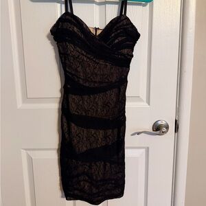 Max & Cleo Black Lace Mini Dress